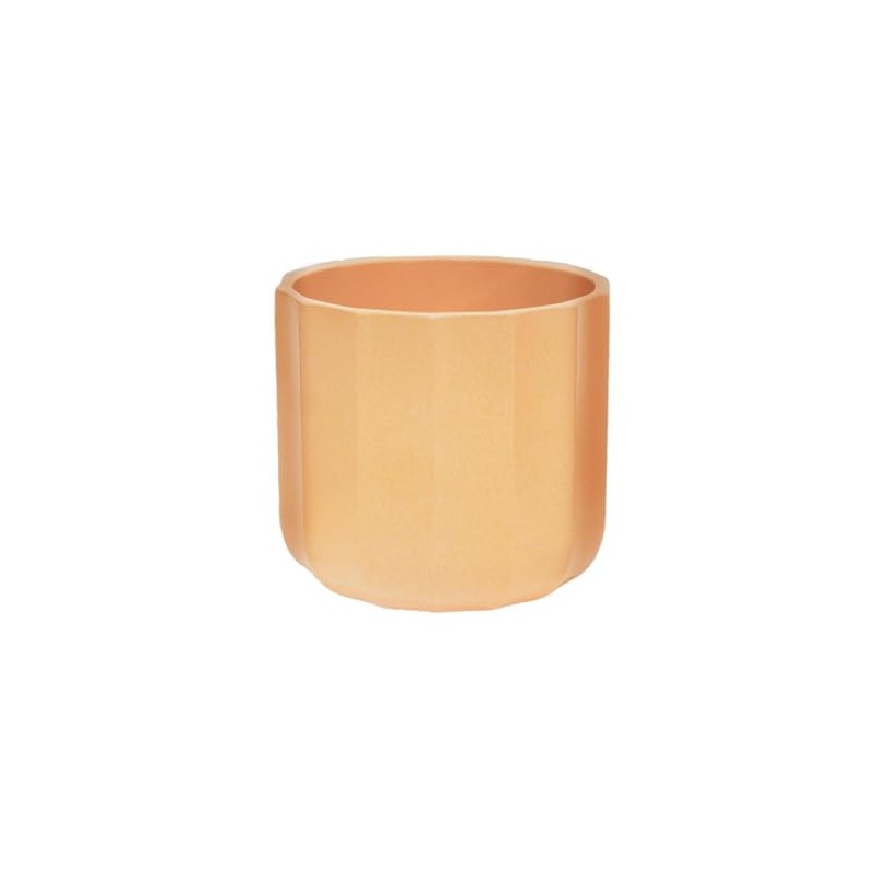 Ivyline Planter, Ceramic, Apricot Geo, 12 x 12cm