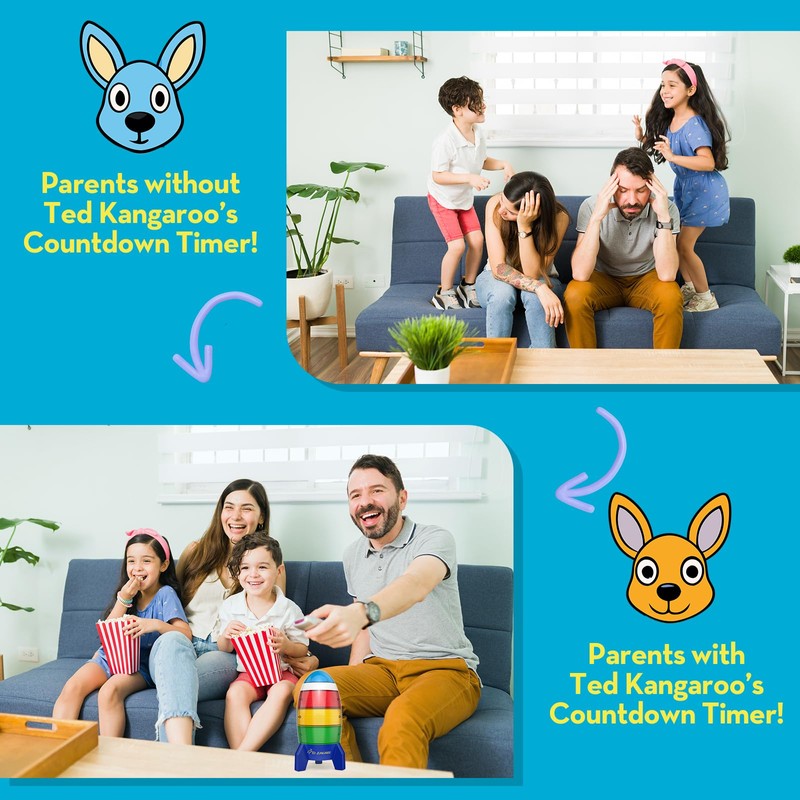 Ted Kangaroo Countdown Timer! Blast Off Visual Timer for Kids