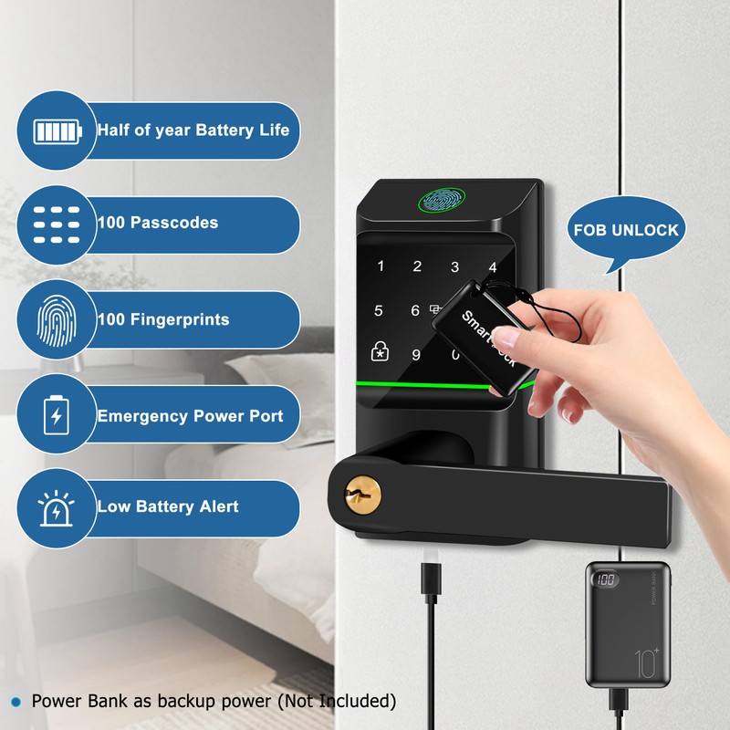 Keyless Entry Auto Door Lock, Smart Deadbolt Lock with Door