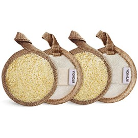 Esponja exfoliante para la cara, esponja de lufa, suave y fácil de espumar, esponja removedora de maquillaje (4 unidades), limpia los poros y los punt