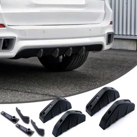 4pcs Car Lower Bumper Lip Diffuser, Rear Splitter Lip Wing with Screw, Anti-Crash Accessories Spoiler Fin Protector,Universal Auto Decoration for Car SUV Truck (A Black)