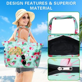 Moerstar XXL Family Beach Bag, Large Beach Bag with Zip, Waterproof, Sandproof, Foldable Beach Bags, Handbag, Shoulder Bag, Women for Travel, Shopping, Beach, Travel, multicoloured