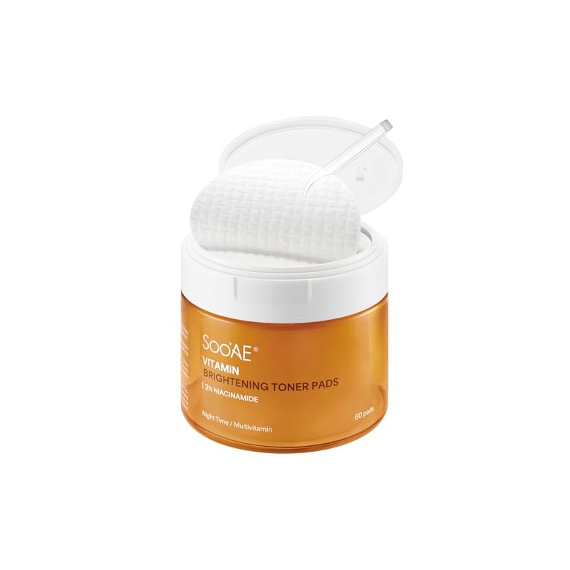 Soo'AE Vitamin Brightening Toner Pads - 60 Gentle Exfoliating Pads