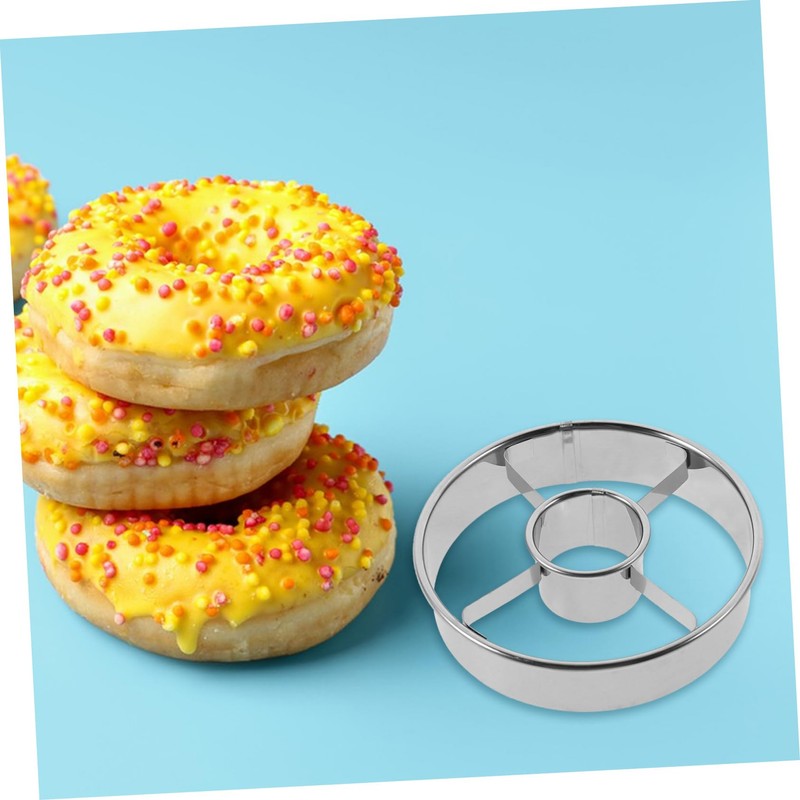 ABOOFAN Round Stainless Steel Doughnut Mold Reusable Baking Cutter for