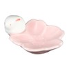 Hasami Ware 73359 Sakura Rabbit Flower Chopsticks Holder, Peach