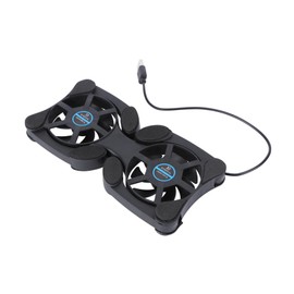 Tofficu Portable Foldable Laptop Cooler with Dual USB Fans Lightweight Notebook Cooling Mat for Efficient Heat Dissipation Compact Design for Travel and Home Use Black