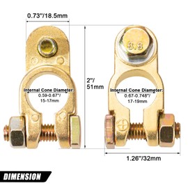 CZC AUTO Battery Terminal Connectors Top Post Car Battery Cable Terminal Clamp Set for Car Truck Van RV Boat, 2 Pairs