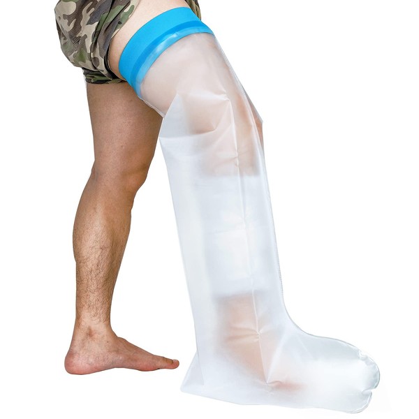 Kimihome Water Proof Leg Cast Cover for Shower, TPU Watertight Foot Protector, Adult Leg Cast Covers, Protection to Wounds, Keeps Cast and Bandage Dry, Reusable with a Watertight Seal