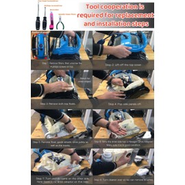 BGD 6101641-R2 2Pk Front and Rear Grey Brushes Fits Dol/phin M200 M400 M500 and Nautilus CC Plus Robot Swimming Pool Replacement MAY-201-3220 Robotic Pool Climbing Parts