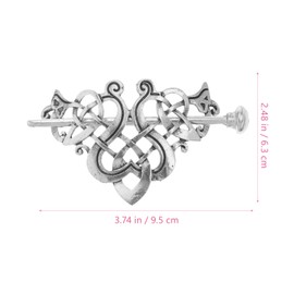 minkissy Celtic Hair Clips Stick Metal Viking Hair Pin Celtic Hair Pin Ponytail Holder Irish Hair Jewellery Renaissance Accessories for Women Silver