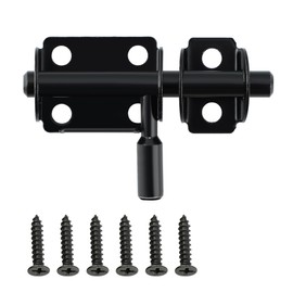 Door Lock with Padlock and Barrel Latch, Stainless Steel Security System for Doors and Gates, Black