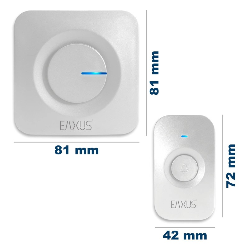 Eaxus® Wireless Doorbell, 52 Melodies, LED Display, IP56 Waterproof, for