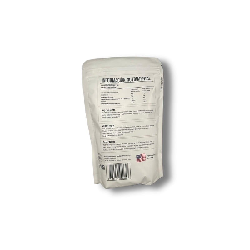 Nano Creatine Monohidratada con Mango Nanogen Nutrition - 500g Tu