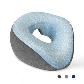 SeiriHelper Massage Pillow Head-Hole, Ergonomic Face Cushion with Removable Cover, Massage Headrest for Bed (Light Grey)