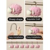 Pink Sheep Resin Shower Curtain Hooks 12 Pack Cute Animal