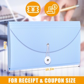 Nicecho Receipt Coupon Organizer, 13 Pockets Small Accordion File Organizer with Labels for Receipt Cards, Bill Business, Coupons Storage, 10.2X 5.1 Inches
