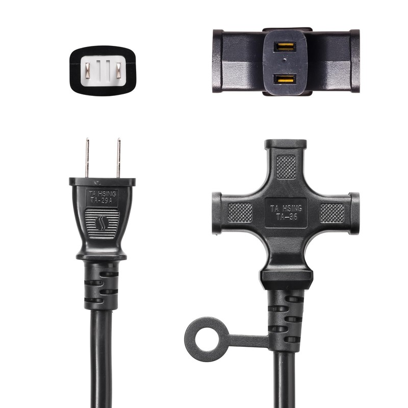 Sanwa Supply TAP-EX23-5BK Power Extension Cord (3 Outlets) Black, 16.4