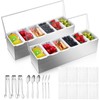 Mifoci 2 Pack Stainless Steel Chilled Condiment Server 6 Removable