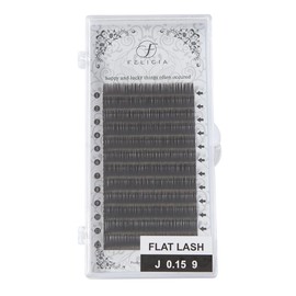 FELICIA Flat Lash Matte Eyelash Extensions Ultra Soft Single Matsueku Eyelash J Curl 0.15 Thickness 0.3 inches (9 mm)