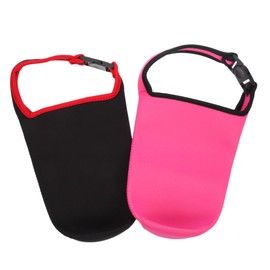 KICHOUSE 2pcs Neoprene Cup Sleeve Portable Tumbler Carrier Bag with Handle Convenient Handheld Bottle Holder for Travel and Outdoor Activities Includes and Sleeves
