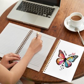 God Says You are Christian Butterfly Notebook for Women, Bible Journaling Notebook, Affirmation Journals for Women, Prayer Journal, Church Notes Notebook, Hardcover Spiral Notebook 5.5x8.3 Inch