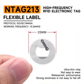 30pcs Yanzeo NTAG213 Chip NFC Stickers NFC 213 Adhesive Labels 144 Bytes Memory Compatible with TagMo and Amiibo, Fully Programmable for NFC-Enabled Devices