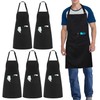 zvzvrog 5 Pack Black Chef Apron, Kitchen Apron with 3 Pocket for Men and Women, Work Apron for Cooking Hairdressing Catering Cleaning (XL, Adjustable)