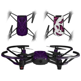 Skin Decal Wrap 2 Pack for DJI Ryze Tello Drone Abstract 01 Purple Drone NOT Included