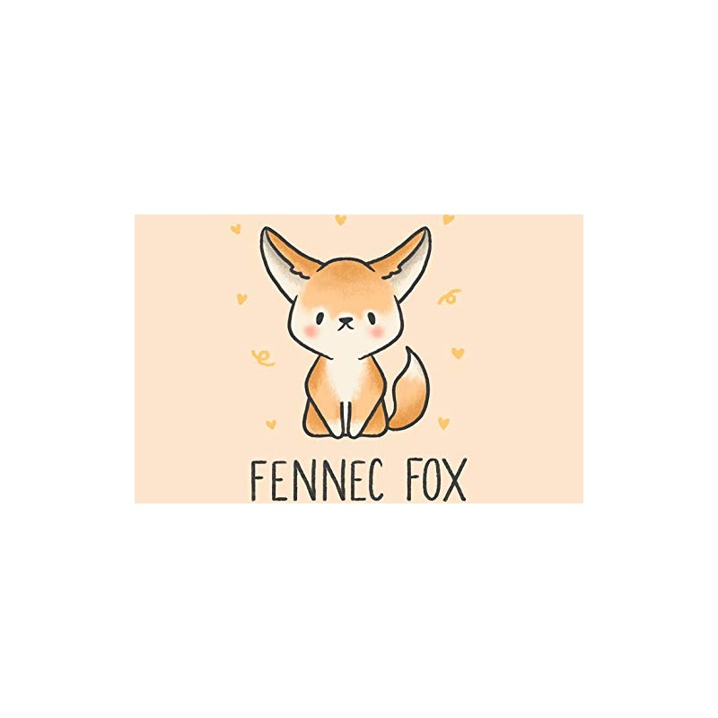 1 x Fennec Fox Cartoon Animal Fun Black Ballpoint Pen