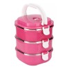Aquila Contenedor Para Comida 3 Niveles Aquila Rectangular Color Rosa