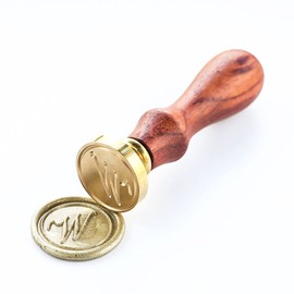 Wax Seal Stamper, VOOSEYHOME Initial Handwritten Letter Alphabet W Stamp with Rosewood Handle, Decorating on Invitations Mail Envelopes Sealers Cards Books for Birthday Themed Party Wedding Signature