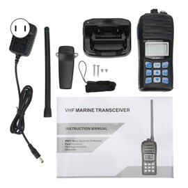 Marine Walkie Talkie Handheld IP67 Waterproof Floating 5W VHF Transceiver for Port Logistics Ships AC100‑240V US Plug