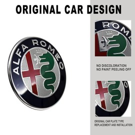Car Front and Rear Micro Badge Decorative Stickers for Alfa Romeo Giulia Stelvio Tonale 4c car Exterior Accessories (Giulia/Stelvio)