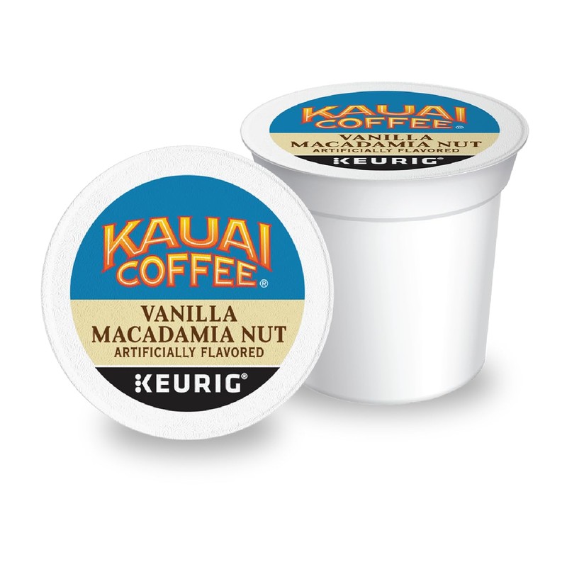 Kauai Coffee K-Cup Pods - Vanilla Macadamia Nut Flavor –