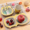 5 pcs set Eco friendly Bamboo Fiber Cartoon Children Tableware