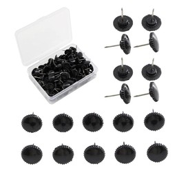 Thumb Tacks Push Pins Fasteners Decorative Nail Pins Antique Style Black Sofa Shoes Door Decoration Office Supplies Map Document Organizer, Pack of 100