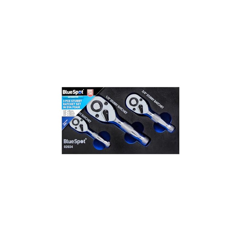 Blue Spot Tools 3 PCE Stubby Ratchet Set in EVA
