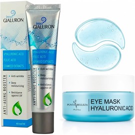 Punta Belleza Inno Gialuron – Crema Antiarrugas y Suero Facial con Ácido Hialurónico + Parches para Ojos con Ácido Hialurónico y Glicerina - Kit Skincare Hidratante, Antiarrugas y Antiojeras 60 Piezas