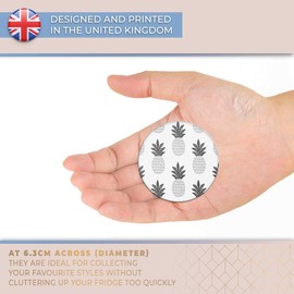 Destination Vinyl ltd Magnet for Refrigerator, Fridge BW - Cute Pineapple Coral Pattern for Office, Cabinet and Whiteboard, Magnetic Stickers, 36342