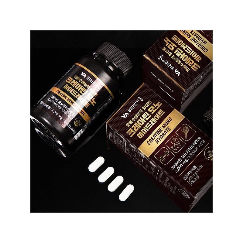 Vitamin Village 크레아틴 모노하이드레이트 1일 3000mg 3박스 총252정 Creatine Monohydrate
