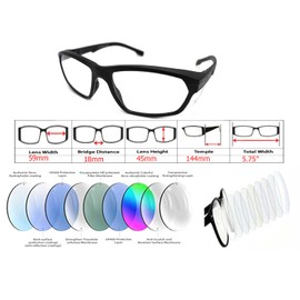 ColorViper safety glass FULL reading reader Z87.1+ meets ANSI (matte black, 1, diopters)