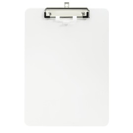 Deli Plastic Clipboard, Clipboards with Low Profile Clip, Standard A4 Letter Size Clipboard for Office, Nurses, Students, and Women, Size 12.4 ×9 Inch, White