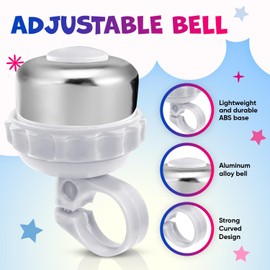 Kids Bike Bell - The Ultimate Mountain Bike Accessories For Your Young Cyclist! Elevate Their Kids Bike With An Exciting Bike Bell Boost Their Joy With Their Bicycle Bell On Your Toddler Bike (White)