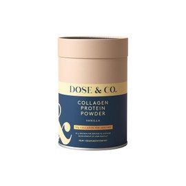 Dose & Co Collagen Protein Powder - Vanilla, 420g | Bovine Hydrolysed Type I & III Collagen Peptides with 20g Whey Protein per Serving | Hair, Skin, Nails & Muscle Support | Halal, Gluten Free