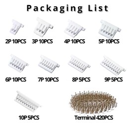 495Pcs JST Connector Kit, SH1.0mm Pitch 2/3/4/5/6/7/8/9/10 Pin Housing Connectors, SH 1.0mm Connector JST Adapter Plug Terminal Set for Racing Cars Drones