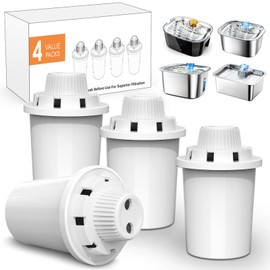 Dog Water Fountain Filter Replacement for PETNF Stainless Steel Pet Fountain Replacement Filters for D2223,D2341,D2322,D2340 Models,Lasts Two Months,7 Layer Vertical Filtration for Fresh Water