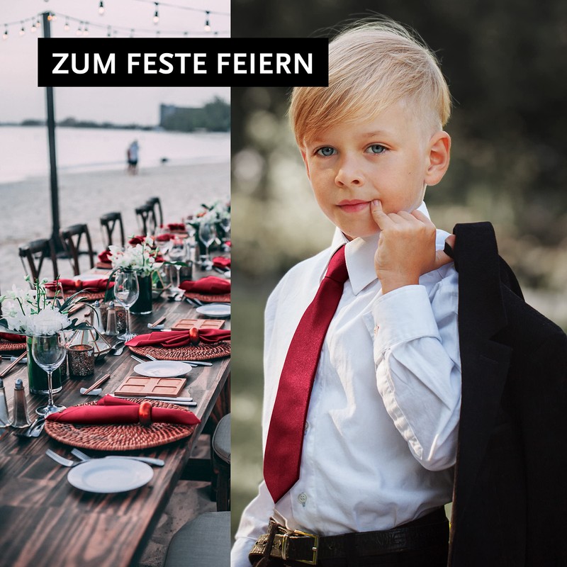 DonDon® Children’s Boy’s Tie, Silk Look, Shiny, Elasticated -