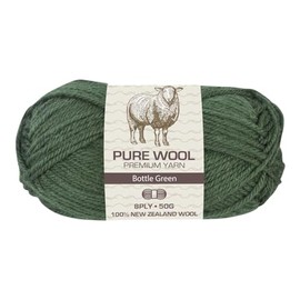 Yatsal Premium 3-Ply Pure Wool Yarn 50 g, Bottle Green