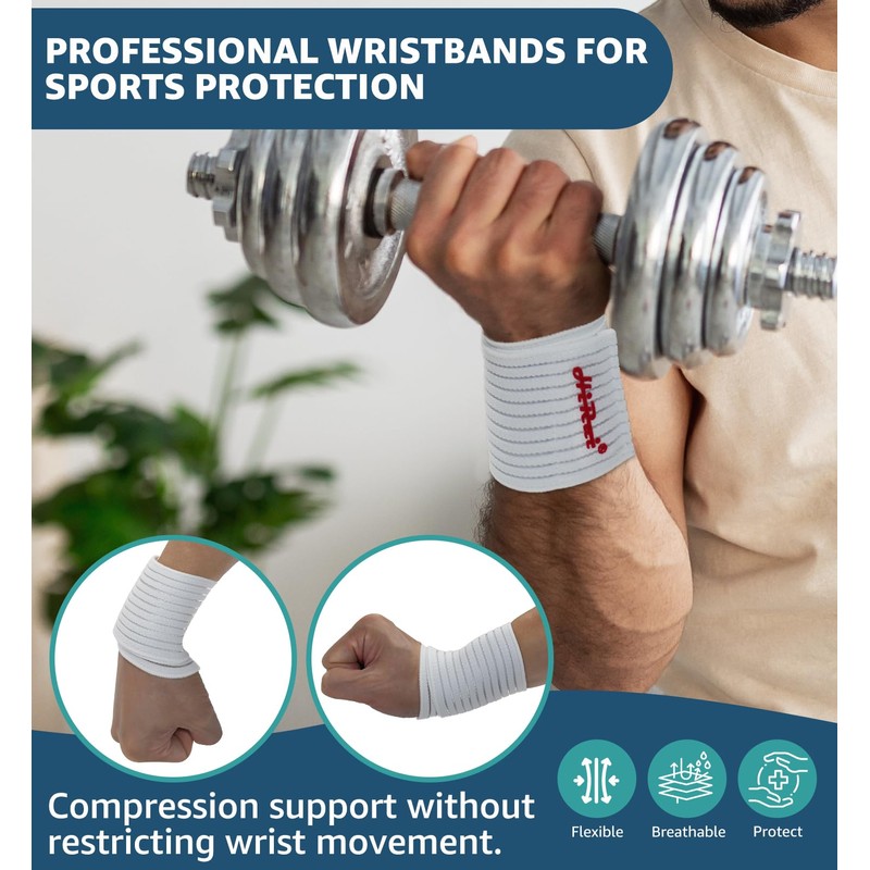 HiRui 2-Pack High-Elastic Wrist Support Straps Wrist Compression Bandage -
