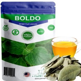 Gabio Green Boldo Dried Cut Leaves, whole Boldo Leaf, Hojas De Boldo, Boldo Tea - 8 oz